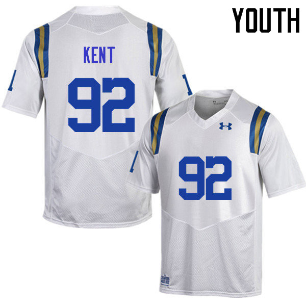 Youth #92 Austin Kent UCLA Bruins Under Armour College Football Jerseys Sale-White - Click Image to Close